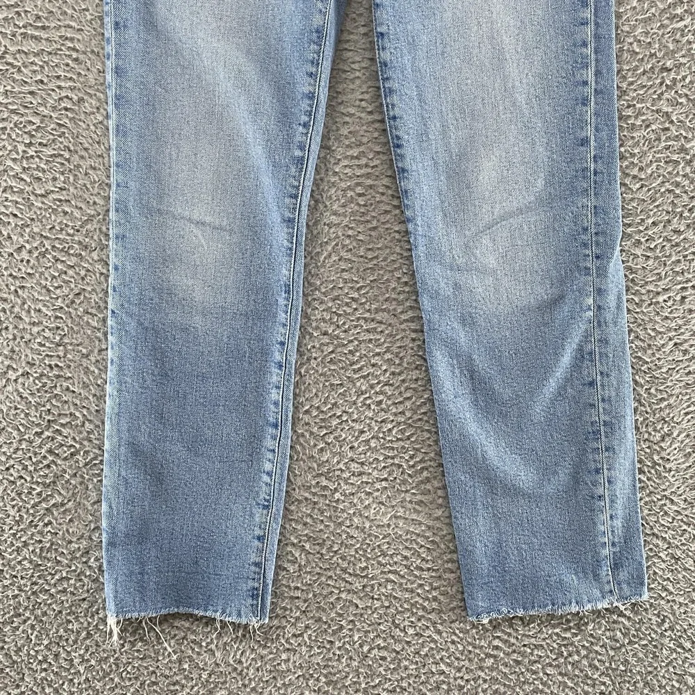 Madewell Perfect Vintage Jeans Womens 25 Light Wash Straight‎ High Rise Raw Hem